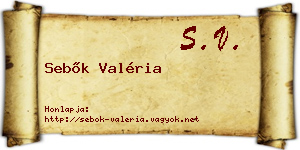 Sebők Valéria névjegykártya